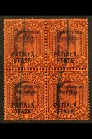 PATIALA KEVII 12a Purple/red (SG 44) Overprinted "Telephone / Service" - A Fine Used BLOCK OF FOUR, The Upper Left... - Andere & Zonder Classificatie