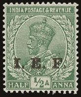 1914  I.E.F. ½a Light Green, Overprint Double SG E2b, Fine Mint. For More Images, Please Visit... - Sonstige & Ohne Zuordnung