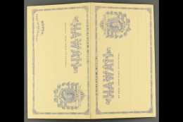 PAID REPLY POSTAL CARDS 1889 1c + 1c Grey Violet On Buff Unsevered Message/reply Card, Sc UY3, Very Fine Unused.... - Hawaii