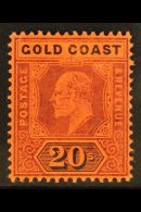 1902 20s Purple And Black On Red, SG 48, Very Fine Mint.  For More Images, Please Visit... - Goldküste (...-1957)