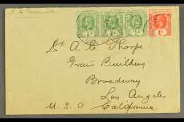 OCEAN ISLAND 1917 Cover To USA, Bearing KGV ½d X3 & 1d, Cancelled By "G.P.O. Ocean Isld." Pmks. For... - Îles Gilbert Et Ellice (...-1979)