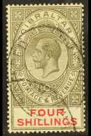 1921-27 4s Black & Carmine, SG 100, Very Fine Used With Two Oval "Registered" Cancels, Fresh. For More Images,... - Gibilterra