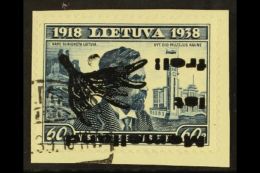 1939 60c Blue With "Memelland Ist Frei" Type I INVERTED OVERPRINT Variety, Michel I K, Very Fine Used On Piece.... - Other & Unclassified