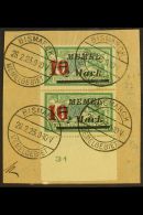 1923 10m On 2m On 45c Deep Green & Blue Surcharge (Michel 121, SG 130), Fine Cds Used Marginal Vertical PAIR... - Andere & Zonder Classificatie