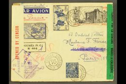 NEW CALEDONIA AMAZING COVER 1940 (21 July) Registered Censored Cover To France, Carried On The Pan American... - Autres & Non Classés