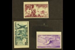 MARTINIQUE 1947 50f, 100f, And 200f Airs Complete Set IMPERF, Yvert 13/15, Very Fine Mint. (3 Stamps) For More... - Altri & Non Classificati