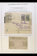 MADAGASCAR POSTAL STATIONERY 1924-1938 Interesting Collection Of Illustrated Ps Envelopes Written Up On Leaves,... - Autres & Non Classés