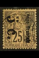 CONGO 1891 5c On 25c, Large "O", Reading Downwards, Yv 4Aa, Very Fine Used. For More Images, Please Visit... - Autres & Non Classés