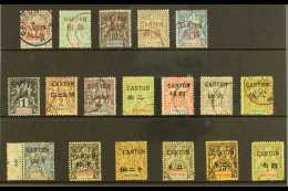 CANTON 1901-04 All Different Used Group Inc 1901-02 Range To Both 15c, 1903-04 (black Surcharged) Set To 1f.... - Andere & Zonder Classificatie