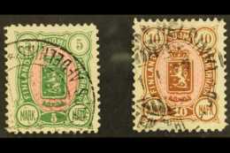 1889-95 5m Green & Rose & 10m Brown & Rose 'Arms', Mi 33/34, SG 120 & SG 122. Very Fine Cds Used... - Sonstige & Ohne Zuordnung