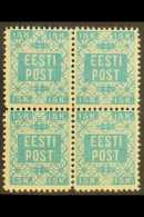 1918 15k Blue Perf 11½ (Michel 2 A, SG 2a), Fine Never Hinged Mint BLOCK Of 4, Fresh & Very Rare. (4... - Estland