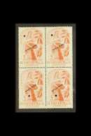 1956 5c Centenary Of Santa Ana Air, SG 1096, Sc C168, Never Hinged Mint Block Of 4, Each Stamp With "SPECIMEN... - Salvador