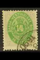 1873-1902 14c Green & Lilac 14x13½ (Facit 12, SG 28), Fine Used, Fresh & Scarce, Cat £1,600.... - Dänisch-Westindien