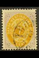 1873 7c Yellow Ochre & Slate Lilac (thin Paper), Facit 9, SG 20, Fine Cds Used For More Images, Please Visit... - Dänisch-Westindien