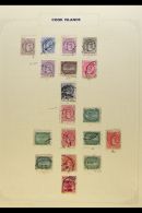 1893-1949 FINE USED COLLECTION On Leaves, Inc 1893-1900 Perf 12x11½ To 5d And Perf 11 To 2½d, 1899... - Cookeilanden