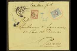 1904 POSTAGE DUE COVER TO PARIS Bearing 5c Blue Tied By "REPUBLICA DE COLOMBIA / CARTAGENA" Cds In Red Of DIC 7,... - Kolumbien