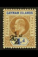 1908 2½d On 4d Brown And Blue, SG 35, Lightly Hinged Mint. For More Images, Please Visit... - Iles Caïmans