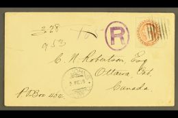 1895 Registered Cover To Ottawa Franked 1870 12c Chestnut Tied By Barred Circular Cancel With Violet "R" In Oval... - Autres & Non Classés