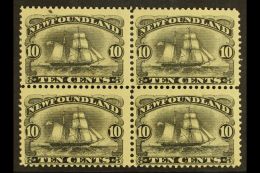 1887 10c Black "Schooner", SG 54, Very Fine Mint Block Of 4 (3 Never Hinged) For More Images, Please Visit... - Other & Unclassified