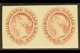 1865 12c Chestnut, As SG 28, Die Proof In Reddish Brown On Card, Uni 28Pi, Horizontal Pair, Very Fine And Fresh.... - Sonstige & Ohne Zuordnung