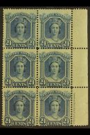 1865 - 70 24c Blue, SG 30, Sheet Margin, Block Of 4, One Copy Showing The Major Re-entry (Uni 31i), Very Fine... - Sonstige & Ohne Zuordnung