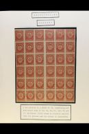 1862 New Colours, SG 17 - 21,  Complete Set  Of FORGERIES By Oneglia, Printed On Gummed Paper As A Sheet Of 36 (6... - Autres & Non Classés