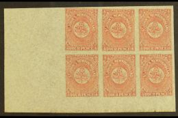 1862 4d Rose Lake, SG 18, Corner Block Of 6, Very Fine Mint. For More Images, Please Visit... - Autres & Non Classés