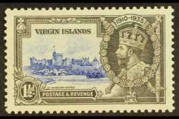 1935 1½d Ultramarine And Grey, Silver Jubilee, Variety "Bird By Turret", SG 104m, Very Fine And Fresh Never... - Iles Vièrges Britanniques