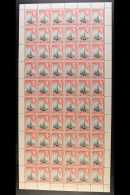 1938-52 KGVI COMPLETE SHEET 1d Black & Red, SG 110, Complete Sheet Of 60 Stamps (6 X 10), Selvedge To All... - Bermudes