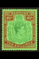 1938 10s Green And Deep Lake / Pale Emerald, SG 119, Very Fine Mint.  For More Images, Please Visit... - Bermuda