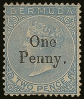 1875 1d On 2d Dull Blue SG 15, Fine Mint With Part Og And Good Colour. Cat £700 For More Images, Please... - Bermuda