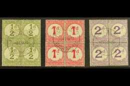 POSTAGE DUES 1932 USED BLOCKS OF FOUR Set On Ordinary Paper, SG D4, D5 And D6, Each Block Bearing Clear 9 Feb 45... - Sonstige & Ohne Zuordnung
