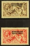 1913-24 2s6d Deep Sepia-brown And 5s Rose-carmine Seahorses, Waterlow Printings, SG 83/84, Fine Mint. (2 Stamps)... - Autres & Non Classés