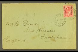 1909 USED IN CAPE OF GOOD HOPE. 1909 (7 Nov) Env To Frodsham, England Bearing Bechuanaland 1d Scarlet (SG 68) Tied... - Other & Unclassified