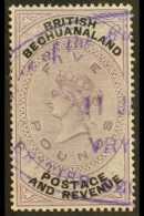 1888 £5 Lilac & Black (SG 21, Barefoot 15), Very Fine Used With Violet Fiscal Cancel, Lovely Fresh... - Autres & Non Classés