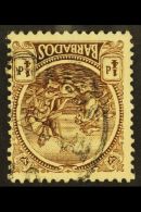 1921-24 ¼d Brown WATERMARK INVERTED & REVERSED Variety, SG 217y, Fine Used, Scarce. For More Images,... - Barbades (...-1966)