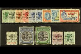 1942 "Landfall Of Columbus" Ovptd Set, SG 162/75a, Very Fine Mint (14). For More Images, Please Visit... - Andere & Zonder Classificatie