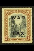 1919 3d Black And Brown "WAR TAX" With WATERMARK REVERSED, SG 105x, Never Hinged Mint. For More Images, Please... - Other & Unclassified