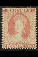 1863-77 (wmk CC, Perf 14) 4d Dull Rose, SG 36, Fine Fresh Mint. Rare! For More Images, Please Visit... - Otros & Sin Clasificación