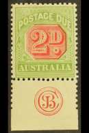 POSTAGE DUES 1909 2d Rosine And Yellow Green, Die I, SG D65, Superb Mint With Marginal "JBC" Monogram At Foot.... - Sonstige & Ohne Zuordnung