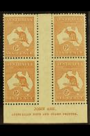 1932 6d Chestnut Roo, Wmk C Of A, ASH IMPRINT BLOCK OF FOUR, BW 23za, Very Fine Mint. For More Images, Please... - Autres & Non Classés