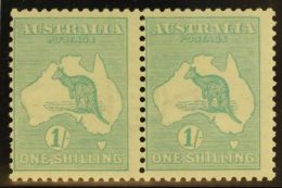 1915-27 1s Blue-green Roo, Die IIB, Watermark Sideways, SG 40ba (BW 33aa) Fine Mint Horiz Pair Which Nicely Shows... - Sonstige & Ohne Zuordnung