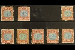 VICTORIA POSTAGE DUES 1890-94 Set Complete (missing 2d & 4d), SG D1-10, Fine Mint, The 10d Without Gum. Fresh... - Autres & Non Classés