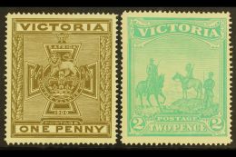 VICTORIA 1900 Patriotic Fund Set Complete, SG 374/75, Very Fine Mint, The 2d With Short Perfs At Left (2 Stamps)... - Sonstige & Ohne Zuordnung