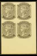 SOUTH AUSTRALIA 1868-76 2d De La Rue IMPERF PLATE PROOF Corner Block Of Four, Printed In Black On Ungummed Thick... - Andere & Zonder Classificatie