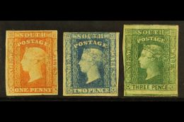 NEW SOUTH WALES 1856-60 1d, 2d & 3d Imperf 'set', SG 107, 113 & 117, Mint, The 1d & 2d With 3 Margins,... - Other & Unclassified