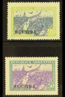 1930 20p Blue & Yellow-green And 50p Violet & Blue-green Revolution Two Top Values With "MUESTRA"... - Sonstige & Ohne Zuordnung