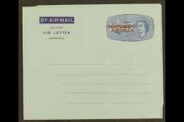 1967 5c Blue On Light Blue, Postal Stationery Air Letter, Overprinted "INDEPENDENT / ANGUILLA" In Red With... - Anguilla (1968-...)