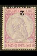 1914 2gr On 50q Skanderbeg With SURCHARGE INVERTED Variety, SG 44a, Superb Never Hinged Mint. For More Images,... - Albanië