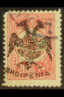 1913 20pa Rose-carmine With "Double Eagle" Handstamp, Ordinary Paper, Perf 12, Michel 6x, Fine Used, Expertised B.... - Albanie